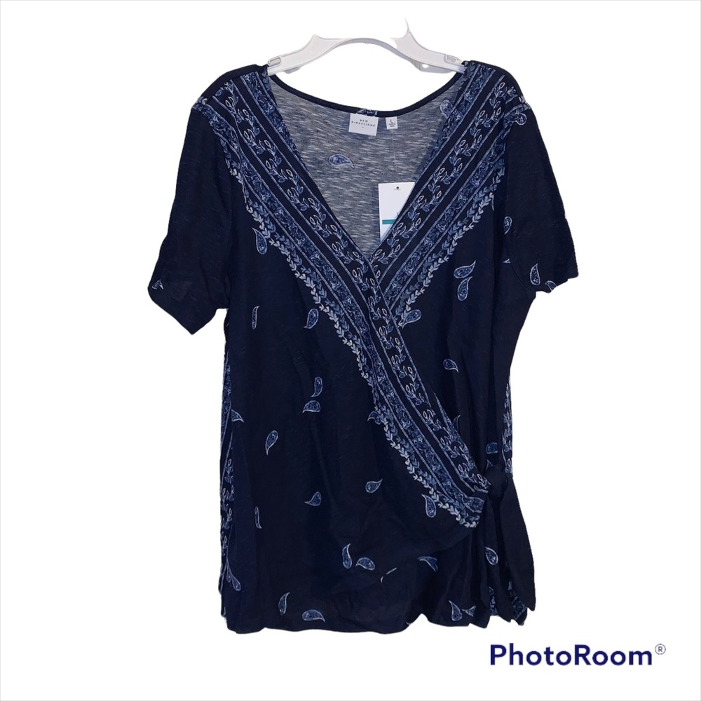 NAVY BLUE PAISLEY BLOUSE